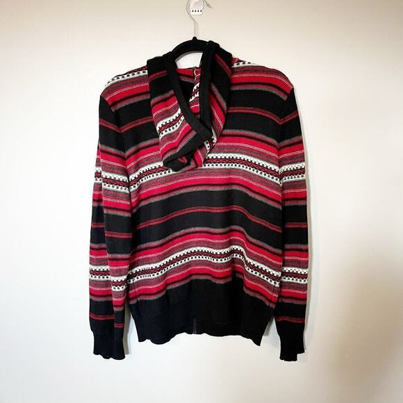 Lauren active Ralph Lauren red Aztec full zip hooded sweater X-Large - Picture 2 of 6